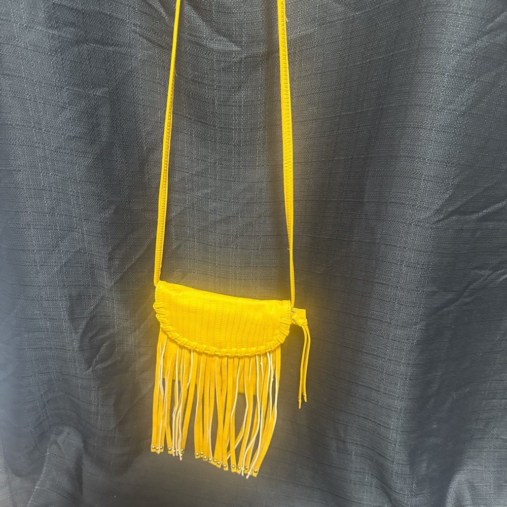 Steve Madden Vibrant Yellow Crossbody Bag with Fringe